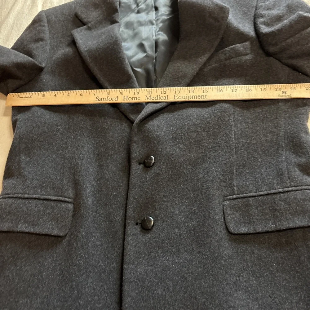Vtg Men's Camel‎ Hair Blazer Jacket Two Button 42R Charcoal Grey Business Casual